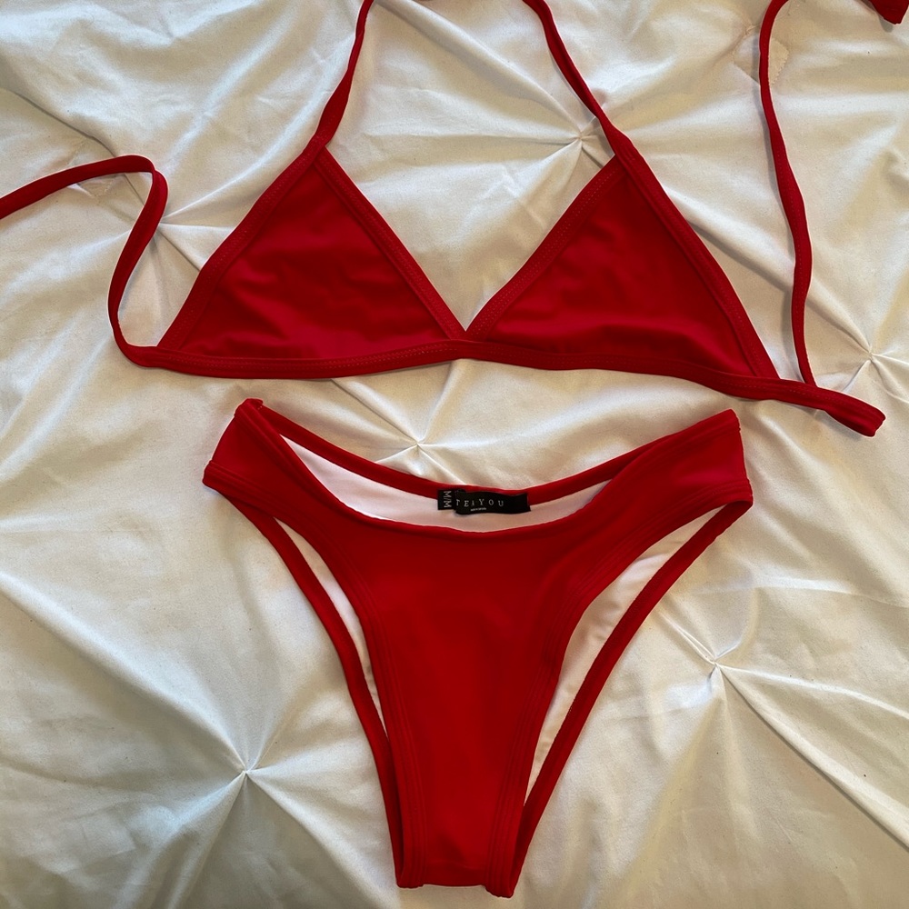 Red triangle bikini🔥